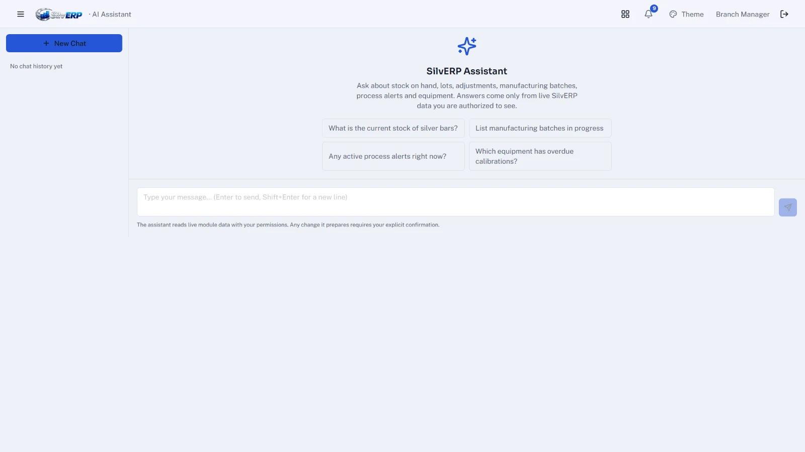 SilvERP AI screen
